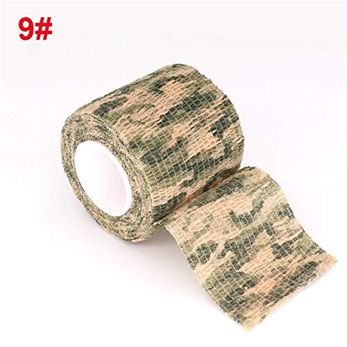 KGDUYH Duradero 2,2 Veces elástico Camuflaje Elastoplast Disfraz Vendaje elástico Auto-Adhesivo de Wrap Caza Caza Deportes 4.5m Apoyo Protector para la protección Deportiva