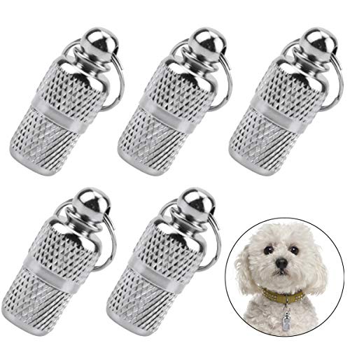 kissral 5pcs Chapa Perro con Etiqueta de Dirección Chapa Identificativa Perro Etiqueta de Identificación Anti-Perdido para Collar Perro y Collar Gato Accesorios para Mascotas Decoraciones Llavero