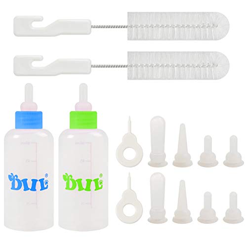 Kit de Biberón Botella Para Cachorro de Gato Biberón Botella Para Cachorro Biberón Para Mascotas Botella Para Animales Juego de Biberones Para Mascotas de 60 ml Para Mascotas Jóvenes 2 piezas