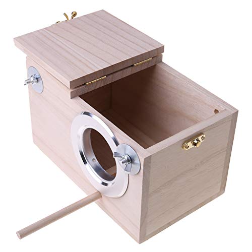 KJ-KUIJHFF Casa para pájaros de madera, caja de cría de pájaros, caja de apareamiento para periquitos, con ventana transparente para cacatúas, canarios, loros, jaula de pájaros, XL