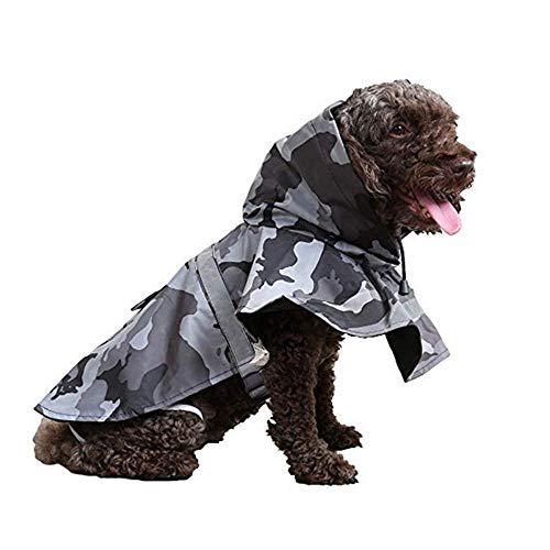 KoKoBin - Chaqueta Reflectante con Capucha para Perros, Ultraligera, Transpirable, Impermeable, Funda para la Lluvia para Perros Grandes y medianos