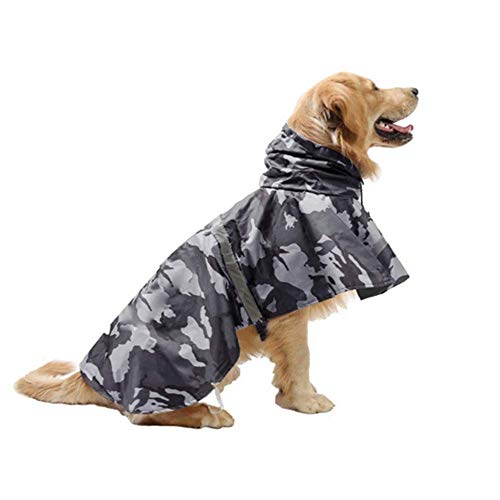 KoKoBin - Chaqueta Reflectante con Capucha para Perros, Ultraligera, Transpirable, Impermeable, Funda para la Lluvia para Perros Grandes y medianos