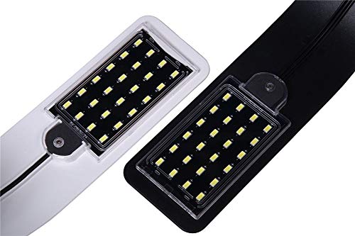 KOKOMALL Luz LED Acuario, Luces Iluminación Clip-on para Acuarios Plantados Lámpara Blanco para Pecera 23-50cm