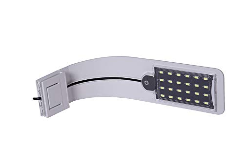 KOKOMALL Luz LED Acuario, Luces Iluminación Clip-on para Acuarios Plantados Lámpara Blanco para Pecera 23-50cm