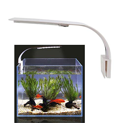 KOKOMALL Luz LED Acuario, Luces Iluminación Clip-on para Acuarios Plantados Lámpara Blanco para Pecera 23-50cm