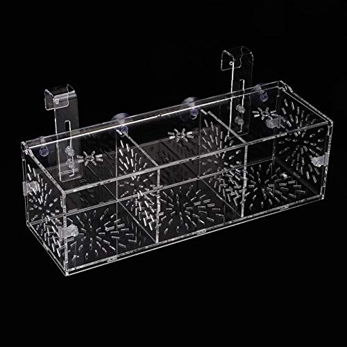 KSTE Acrílico Transparente Fish Tanque de Aislamiento Breeding Box Acuario criadero Incubadora Holder (C)