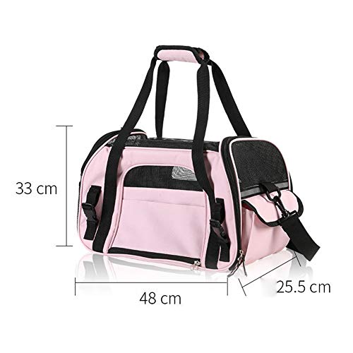 KSTORE Pet Bolsa de Transporte para un Transporte cómodo Cuadro de Perros y Gatos Suave Viaje taleguilla Viaje portadora aerolínea de Jaula,Rosado