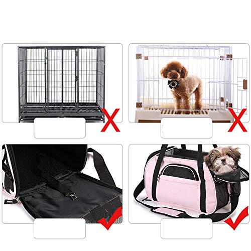 KSTORE Pet Bolsa de Transporte para un Transporte cómodo Cuadro de Perros y Gatos Suave Viaje taleguilla Viaje portadora aerolínea de Jaula,Rosado