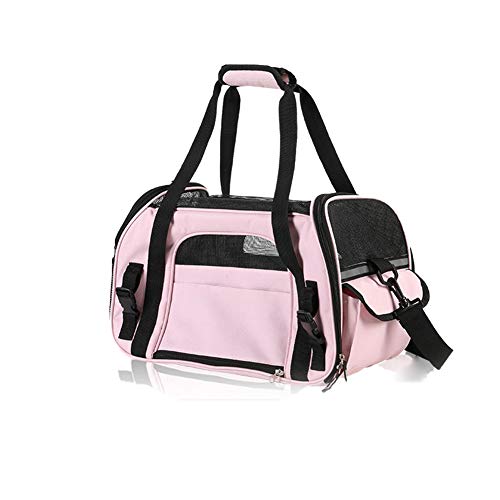 KSTORE Pet Bolsa de Transporte para un Transporte cómodo Cuadro de Perros y Gatos Suave Viaje taleguilla Viaje portadora aerolínea de Jaula,Rosado