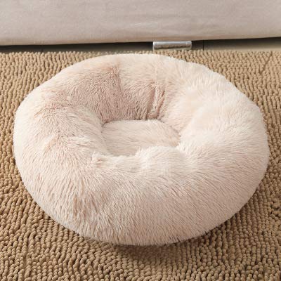 La Cama del Perro Sound Sleep Donut Dog Bed, pequeña Funda extraíble de Felpa Premium Calming Nest Bed 40cm Bolas de Masa de arroz