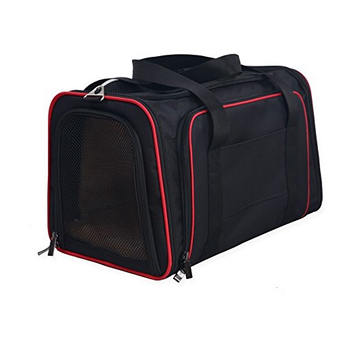 La Gracery - Transportín extensible para mascotas pequeñas para perros, gatos – 2 lados de expansión plegable Airline aprobado para caseta portátil suave bolsa de mascotas