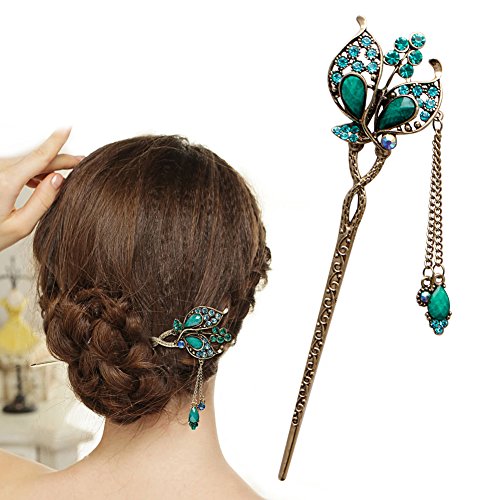 Lamdoo Varias Mujeres Bobby Pin Colorido Horquilla Rhinestone Hair Stick