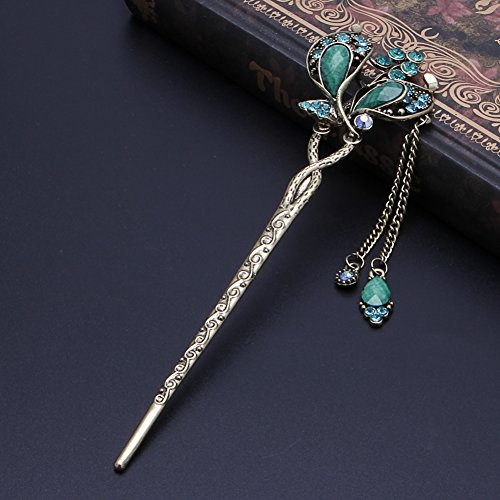 Lamdoo Varias Mujeres Bobby Pin Colorido Horquilla Rhinestone Hair Stick