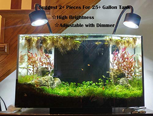 Lámpara de Luz LED para Acuario Asta 20, Iluminacion LED para Acuarios Plantados Lampara LED para Peceras 30~50cm(Enchufe de la UE)