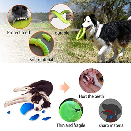 LaRoo Dog Frisbee Dog Disc Toy, Disco de Lanzamiento Duradero para Perros Fuertes para Perros pequeños, medianos y Grandes, Deporte, Ejercicio, Actividad y Juegos al Aire Libre (18 cm Verde)