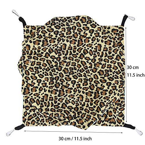 LeerKing Hámster Hamaca de 3 Capas Cama Colgante de Animales Pequeños Verano Hamaca Suave y Delgada Túnel para Chinchillas Suger Glider Play Rest, Leopardo, 30 * 30cm