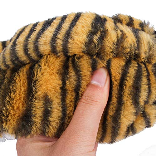 LeerKing Juguete para Masticar Perros Sin Relleno Peluche Chirriante Juguete para Perros Mascota Cachorro con 3 PCS Adorable Animal Looking Tiger Leopard Lion