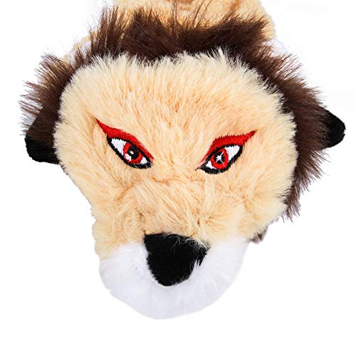 LeerKing Juguete para Masticar Perros Sin Relleno Peluche Chirriante Juguete para Perros Mascota Cachorro con 3 PCS Adorable Animal Looking Tiger Leopard Lion