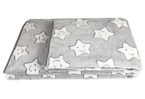 LeerKing Manta de Franela de Forro Polar Supersuave para Perro, Cálida, para Perros Pequeños, Medianos y Grandes, Color Gris Claro 75 x 100 cm