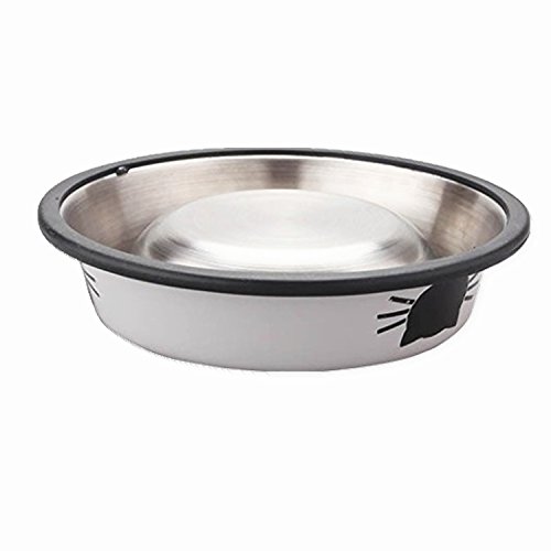 Legendog Cuencos para Gatos, 2 Piezas Cuencos Antideslizantes de Acero Inoxidable Comida Cuencos para Gatos