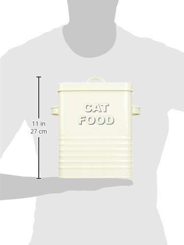 Lesser & Pavey - Bote para almacenar la Comida del Gato (20 cm), diseño con Texto Cat Food, Color Blanco y Azul