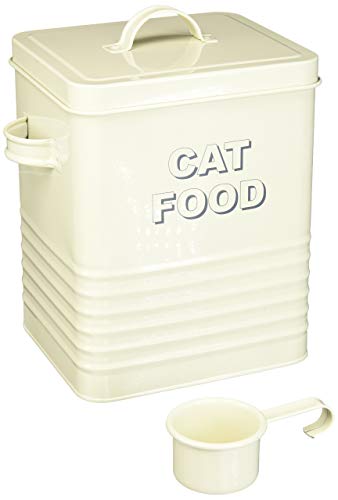 Lesser & Pavey - Bote para almacenar la Comida del Gato (20 cm), diseño con Texto Cat Food, Color Blanco y Azul