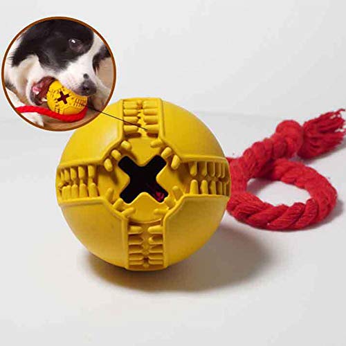 letaowl Pelota Perro con Cuerda Limpieza De Dientes Alimentador De Suministros para Mascotas Higiene Dental Interior Al Aire Libre Perro Divertido Juguete De Entrenamiento Jolly Ball