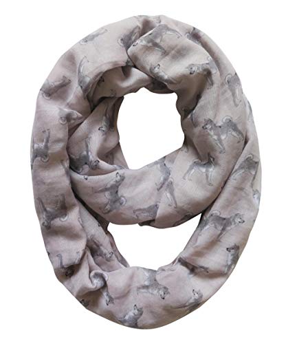 Lina & Lily Bufanda Infinita Snood con Estampado de Perros Shiba Inu (Beige)