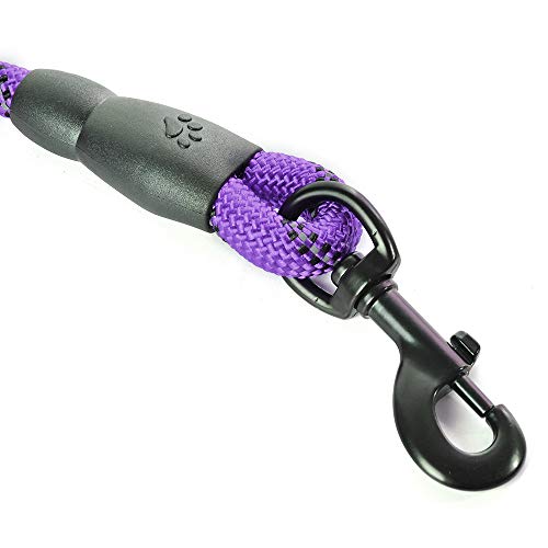 Litthing Correa para el Perro Nylon Ajustable Negro sólido Reflectante 150 cm para Perros Grandes o medianos Adecuado para Correr Senderismo Correr (Morado)