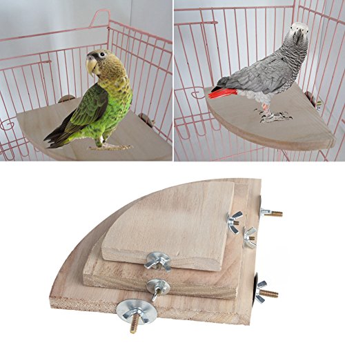 Logres 5.12 "Madera Mascota Parrot plataforma soporte accesorio de hámster de peluche rama perchas para jaula de pájaros