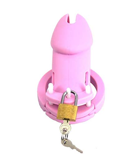 LUCKY FAT MAN Palillo de Silicona para Mascotas, botón de mordida de Goma Suave de Color Rosa, Jaula de Entrenamiento para Cachorros + Cerradura - B109