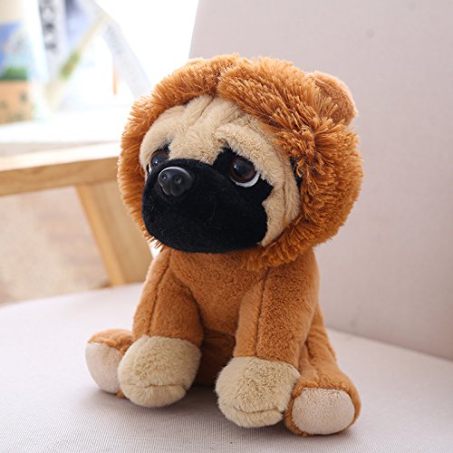 LVYIMAO - Gorro de peluche para perro, 20 cm, diseño de perro Sharpei marrón marrón Talla:a