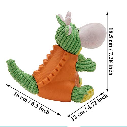 LWZko Juguete para Perros, Juguete Peluche para Perro, Perro Juguete Chirriante, Silicio Forma Dinosaurio Felpa Juguete Chirriante Tela para Perros, Juegos Adiestramiento Canino, Perro Interactivo