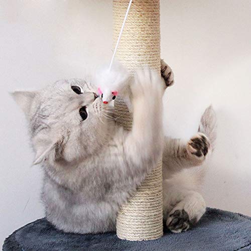 LYQZ 27.6" 2-Nivel Madera del árbol del Gato Condominio con sisal Natural Cuerda Rascador for la Actividad Gatito