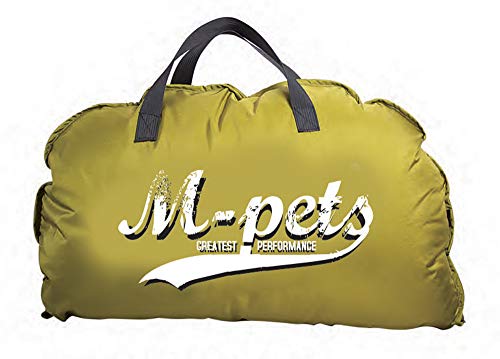 M-PETS Bilbao - Cama portátil Suave con Revestimiento de Piel Suave, Color Amarillo con Logotipo, 104 x 74 cm