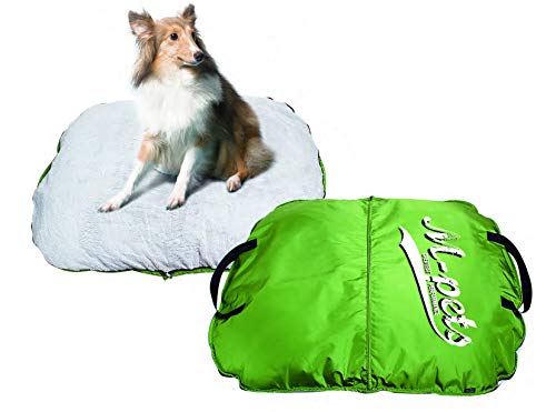 M-PETS Bilbao - Cama portátil Suave con Revestimiento de Piel Suave, Color Turquesa con Logotipo, 60 x 40 cm