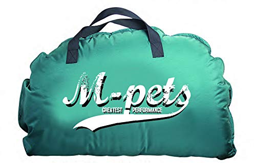 M-PETS Bilbao - Cama portátil Suave con Revestimiento de Piel Suave, Color Turquesa con Logotipo, 60 x 40 cm