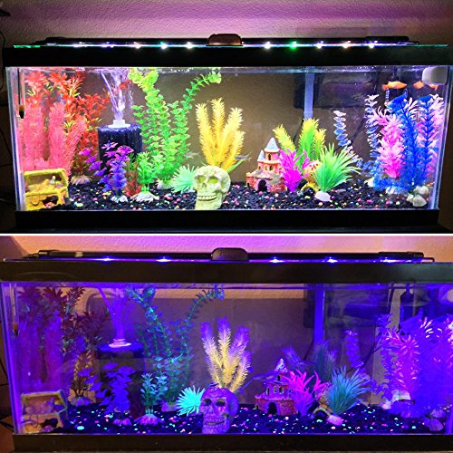 Main Luz LED, iluminación Acuario Acuario Blanco Azul Rojo Verde luz 7,5 W/16 W/22 W/31 W con ajustable Soporte para 30 cm de 50 cm/50 cm de 70 cm/70 cm de 90 cm/90 cm de 110 cm Acuario, color negro