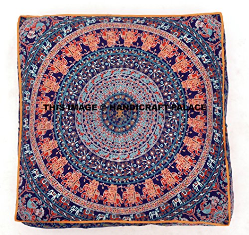 Mandala India, Almohada Cuadrada para el Suelo, Funda de Cojín, Puf Otomano asiento Otomano POUFS perro/mascotas cama, vendido por Handcraft-Palace