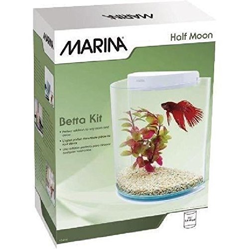 Marina Kit de Acuario Betta/Siamese Fighting Fish Forma de Media Luna 3 litros