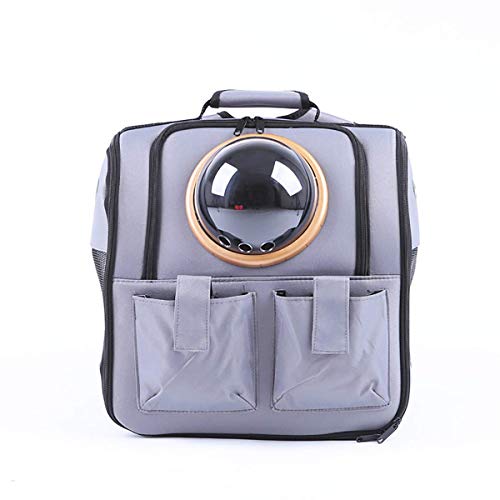 Mascota Espacial Mochila Enfermería Portátil Perro Mascota Bolsa Transpirable Mochila Alimentos para Mascotas Expandible con Malla Transpirable para Cachorros Pequeños Gatos Perros,Gris