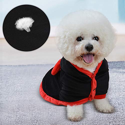 Mascota Ropa de Halloween Perro Gato Coral Fleece Manto Suave Mascota Vampiro Cosplay Capa Gatito Cachorro Disfraz de Fiesta temática de Halloween(L)