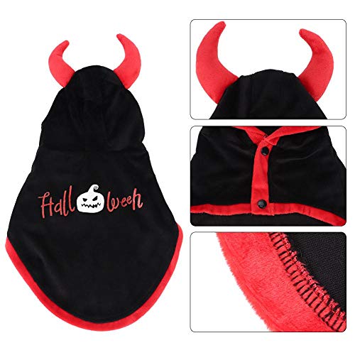 Mascota Ropa de Halloween Perro Gato Coral Fleece Manto Suave Mascota Vampiro Cosplay Capa Gatito Cachorro Disfraz de Fiesta temática de Halloween(L)