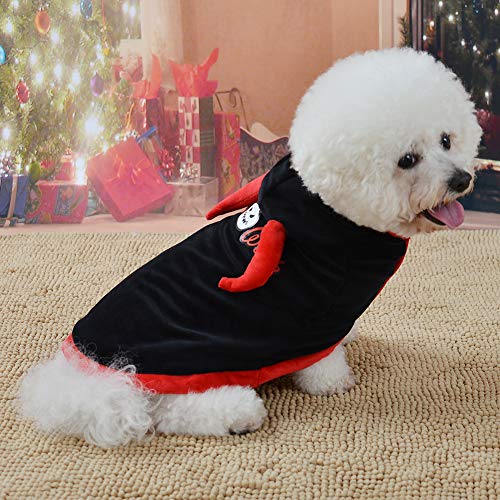 Mascota Ropa de Halloween Perro Gato Coral Fleece Manto Suave Mascota Vampiro Cosplay Capa Gatito Cachorro Disfraz de Fiesta temática de Halloween(L)