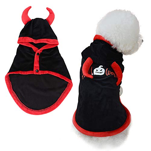 Mascota Ropa de Halloween Perro Gato Coral Fleece Manto Suave Mascota Vampiro Cosplay Capa Gatito Cachorro Disfraz de Fiesta temática de Halloween(L)