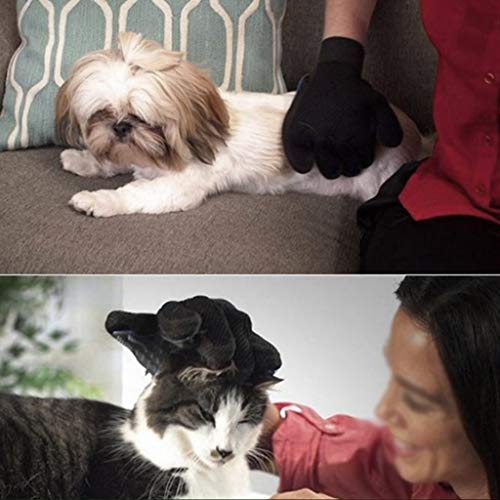 Mascotas Bañarse Guantes de Masaje Perros de bañarse para Perros Gatos Anti-mordedores para peinarse Peinado de Mascotas Suministros Gris