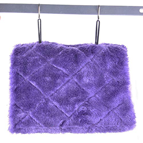 MATT SAGA Nido de Pájaro de Invierno Hamaca Cálida Loro Tienda de Campaña Casa Cama de Peluche para Loro, Periquito, Cacatúa, Cono, Lovebird Finch Cockatoo Africano (M, Morado)