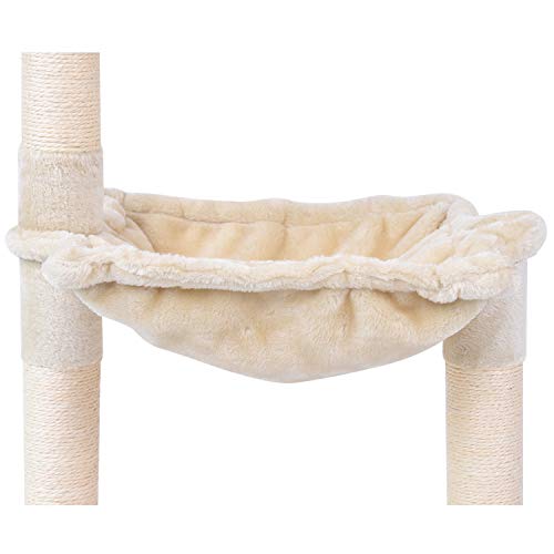 Mcdear Árboles para Gatos Rascador para Gatos Sisal Plush con Pelota Hamaca 70cm Beige