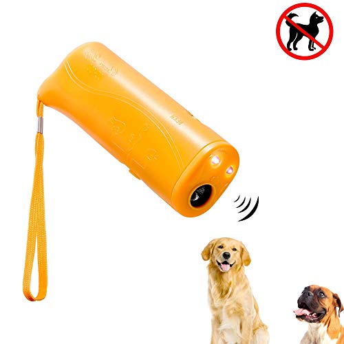 Mein HERZ Dispositivo Anti ladrido, Ahuyentador de Perros por Ultrasonido LED y Entrenador Dispositivo 3 en 1 Dispositivo de Entrenamiento de Perro Portátil para Detener Ladridos