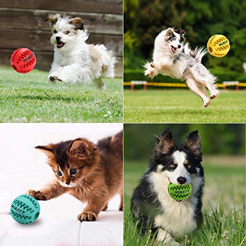 MEKEET Juguete de Goma Mascotas Squeeze Pet Ball Juguetes para morder para Perros Una Forma Divertida de Mantener Las encías sanas … (Green)